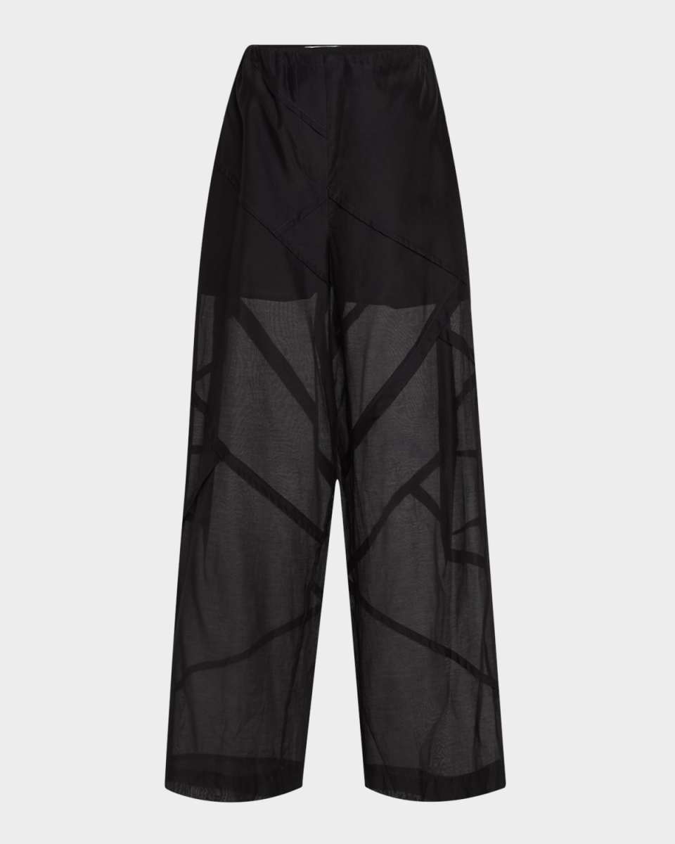 Parachute Pleated Wide-Leg Drawstring Pants